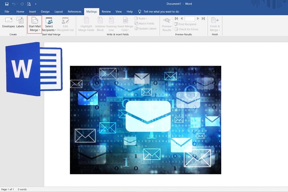 how to send bulk emails using word