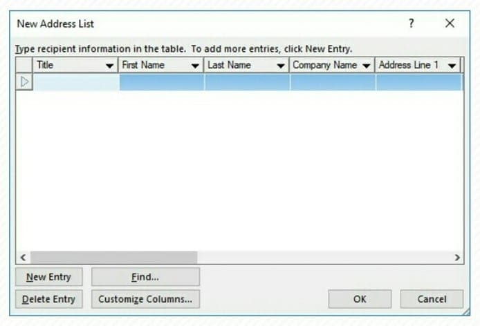 Type a New List