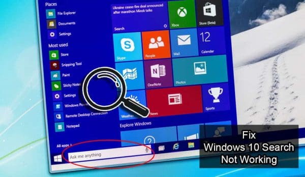 Fix Windows 10 Search Not Working