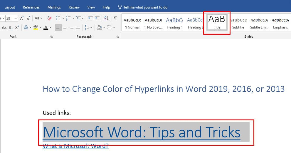 Modify style of Hyperlink on Microsoft Word