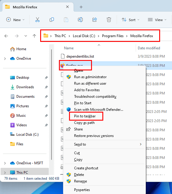 Perform Pin to taskbar on an installed app EXE file inside a directory