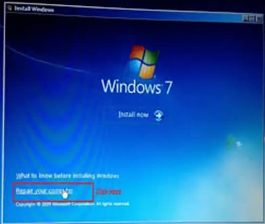 Use the Windows 7 installation disk