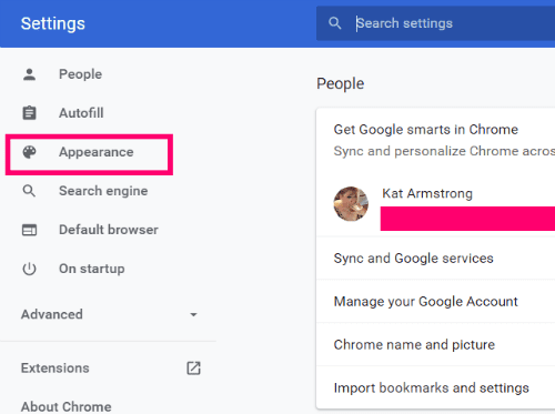Google Chrome: Change the Background