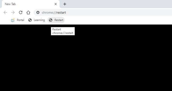 Chrome Restart Address Bar Header