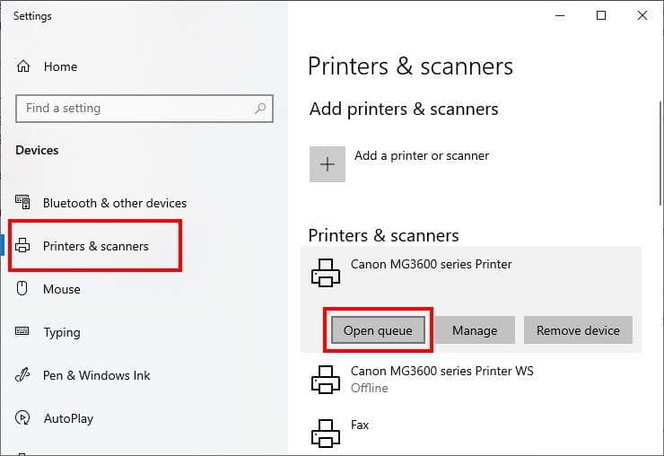 canon printer offline how to put online