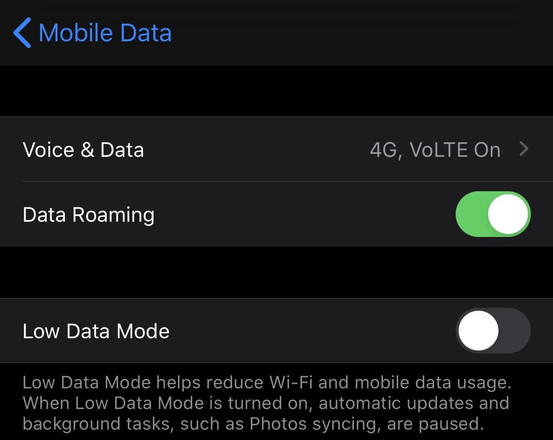 Roaming Data