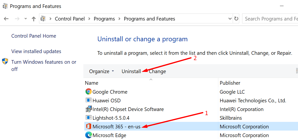 cannot uninstall office 2013 0-4 windows 10