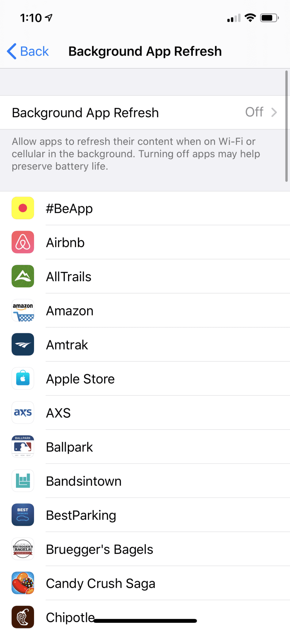 Turning off Background Data on iPhone 10 Technipages