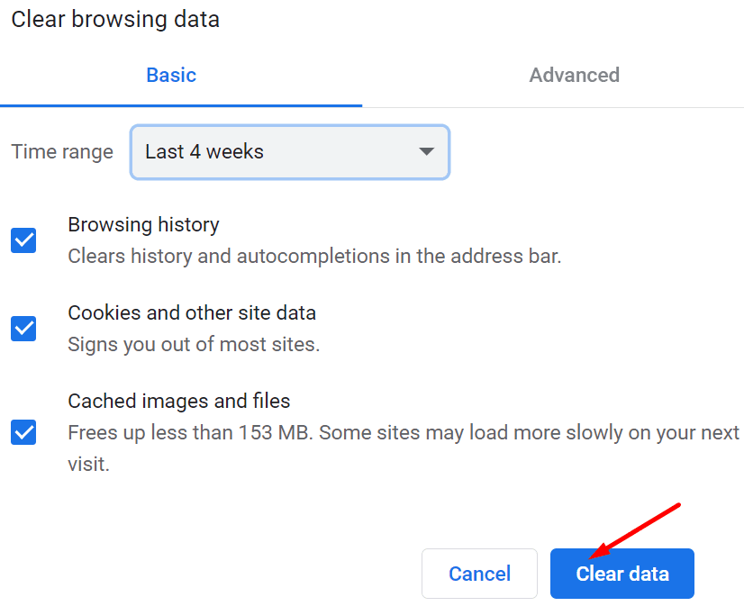 clear chrome browser cache cookies