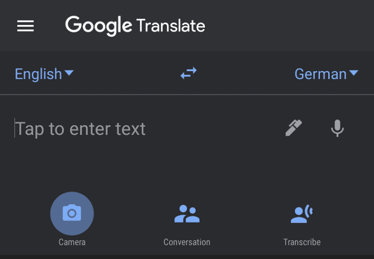 google translate camera app