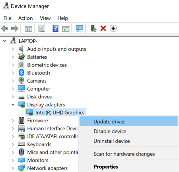 update display adapter driver