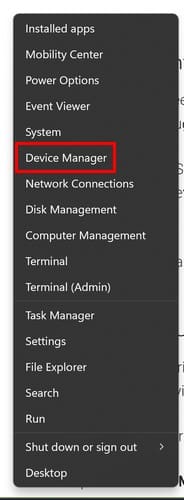 Device Manager from Windows Start Menu