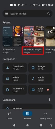 Google Files WhatsApp Images