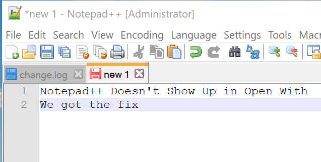 Notepad++ Doesn't Show Up in Open With
