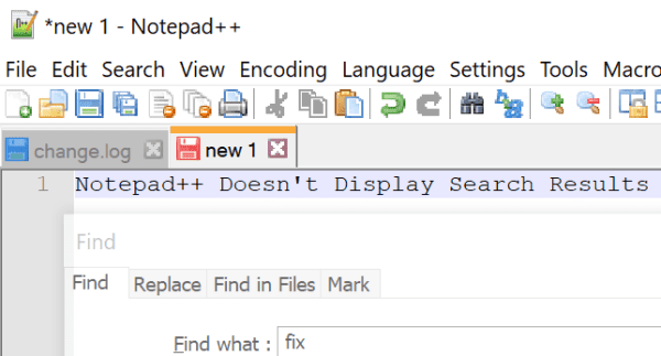 Fix Notepad++ Not Showing Search Results