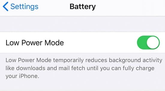 Ios Disable Low Power Mode