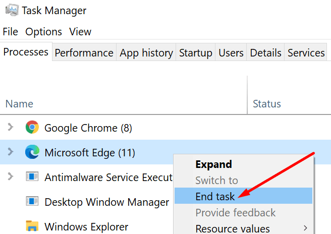 task manager end task pc