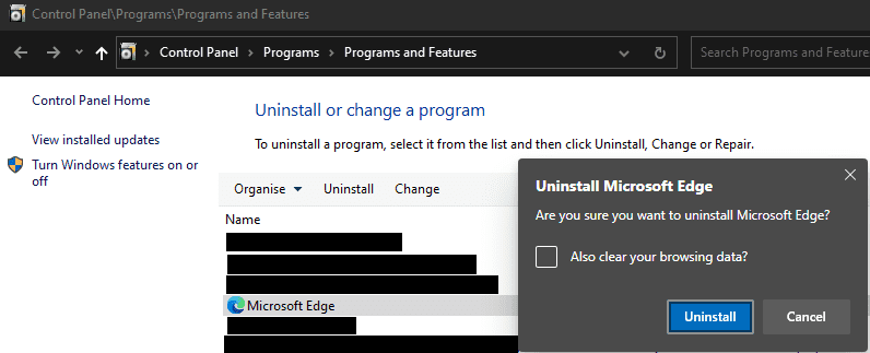 edge uninstall edge uninstall