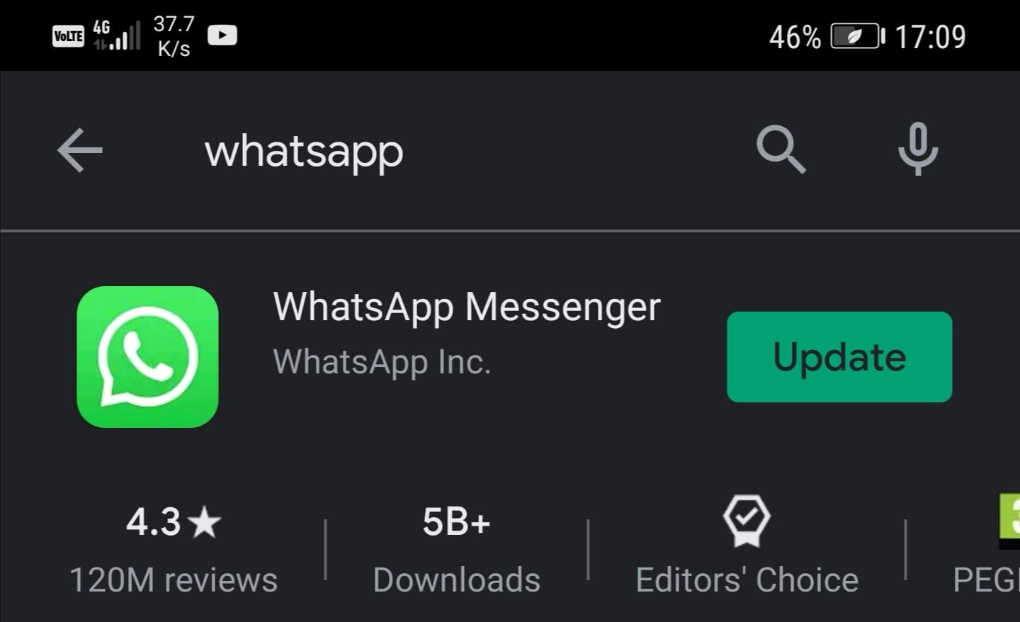 update whatsapp