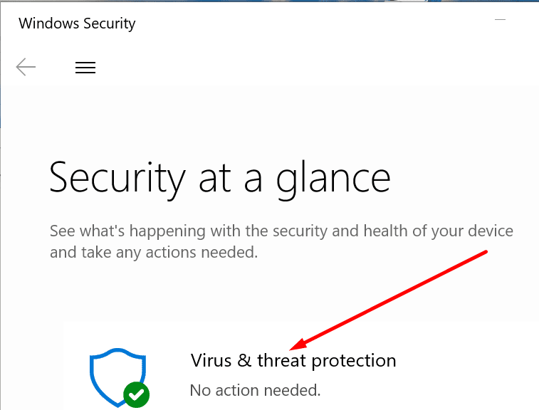 virus threat protection windows security