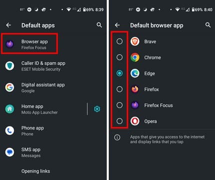 Change the Default Browser on Android