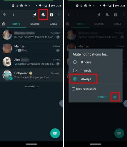 comment désactiver les notifications d un groupe whatsapp