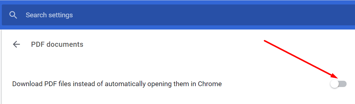 disable download PDF documents Chrome