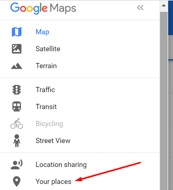 google maps your places