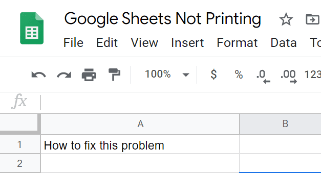 troubleshoot google sheets not printing