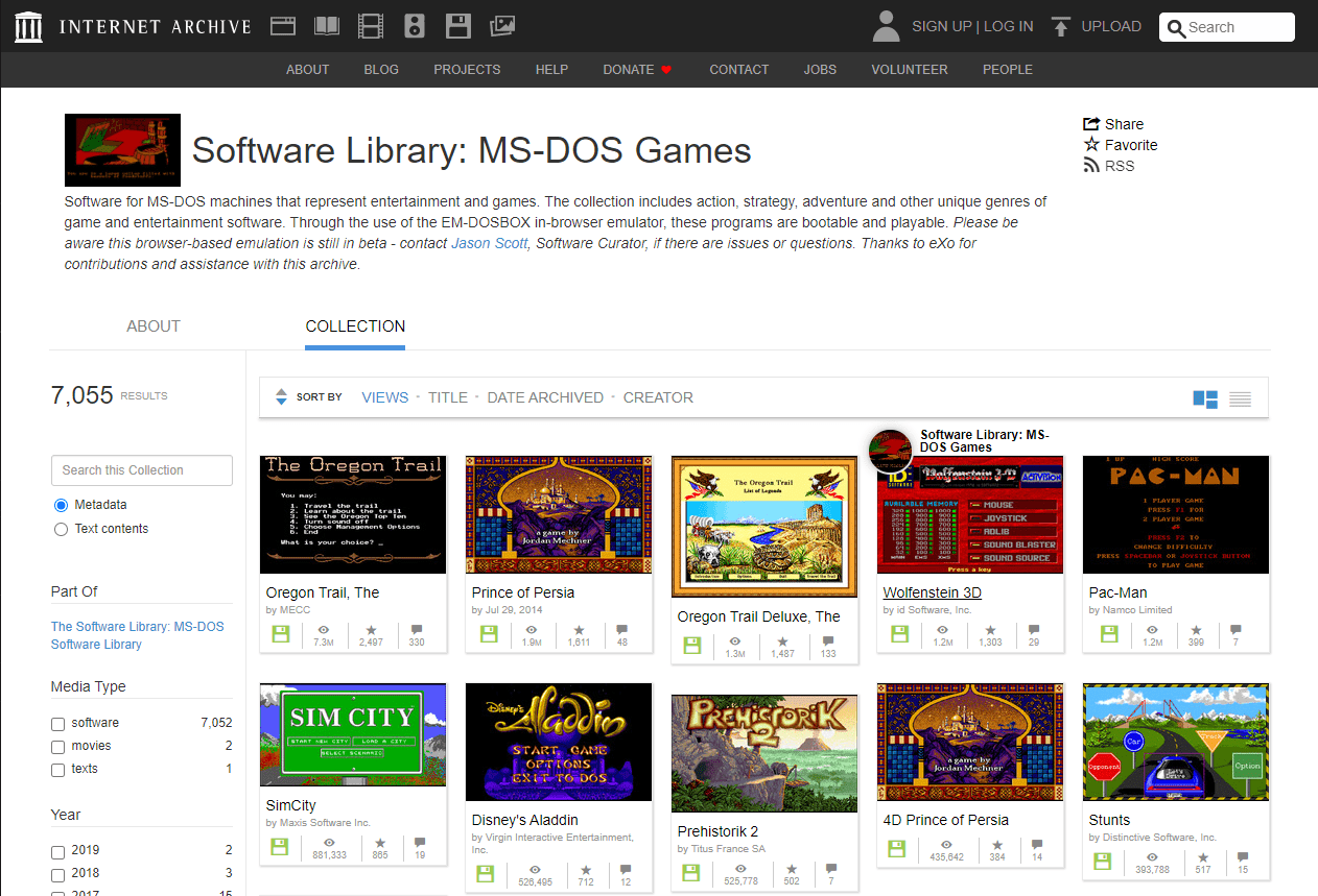 ms dos games list
