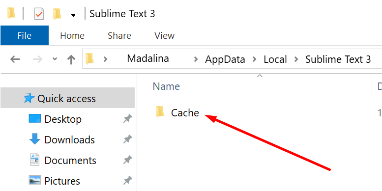 sublime text cache folder