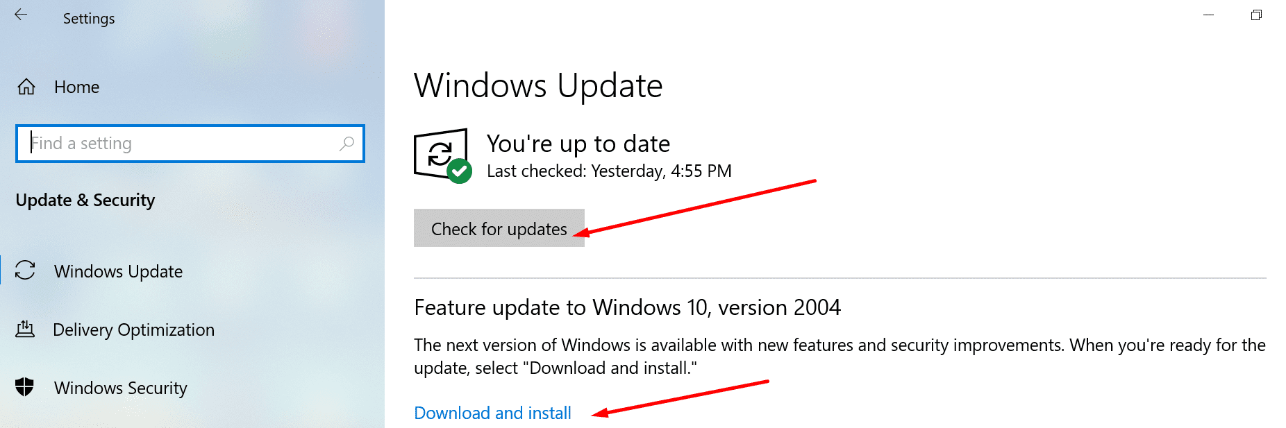 update windows 10