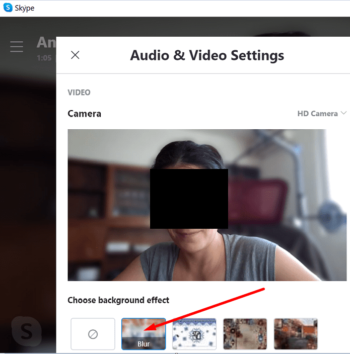 blur skype background video call