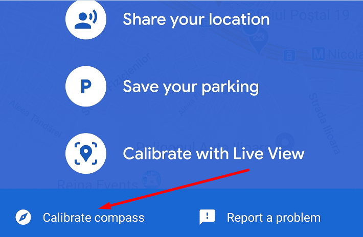 how to calibrate compass google maps