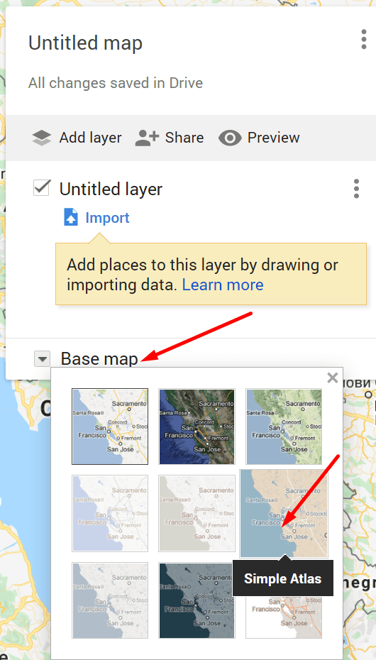 create simple atlas map google maps