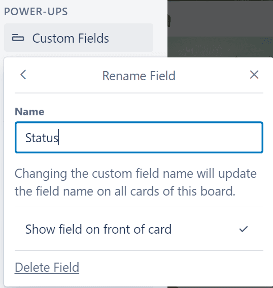 edit or delete custom field trello