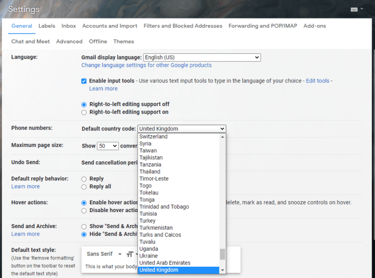 HOW CAN I CHANGE THE REGION COUNTRY ON MY GMAIL ACCOUNT visual data 2