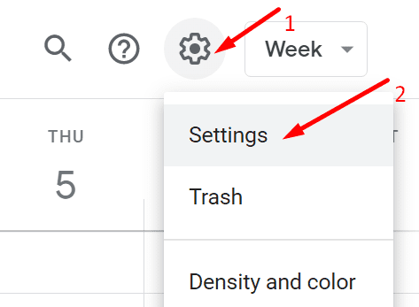 google calendar settings