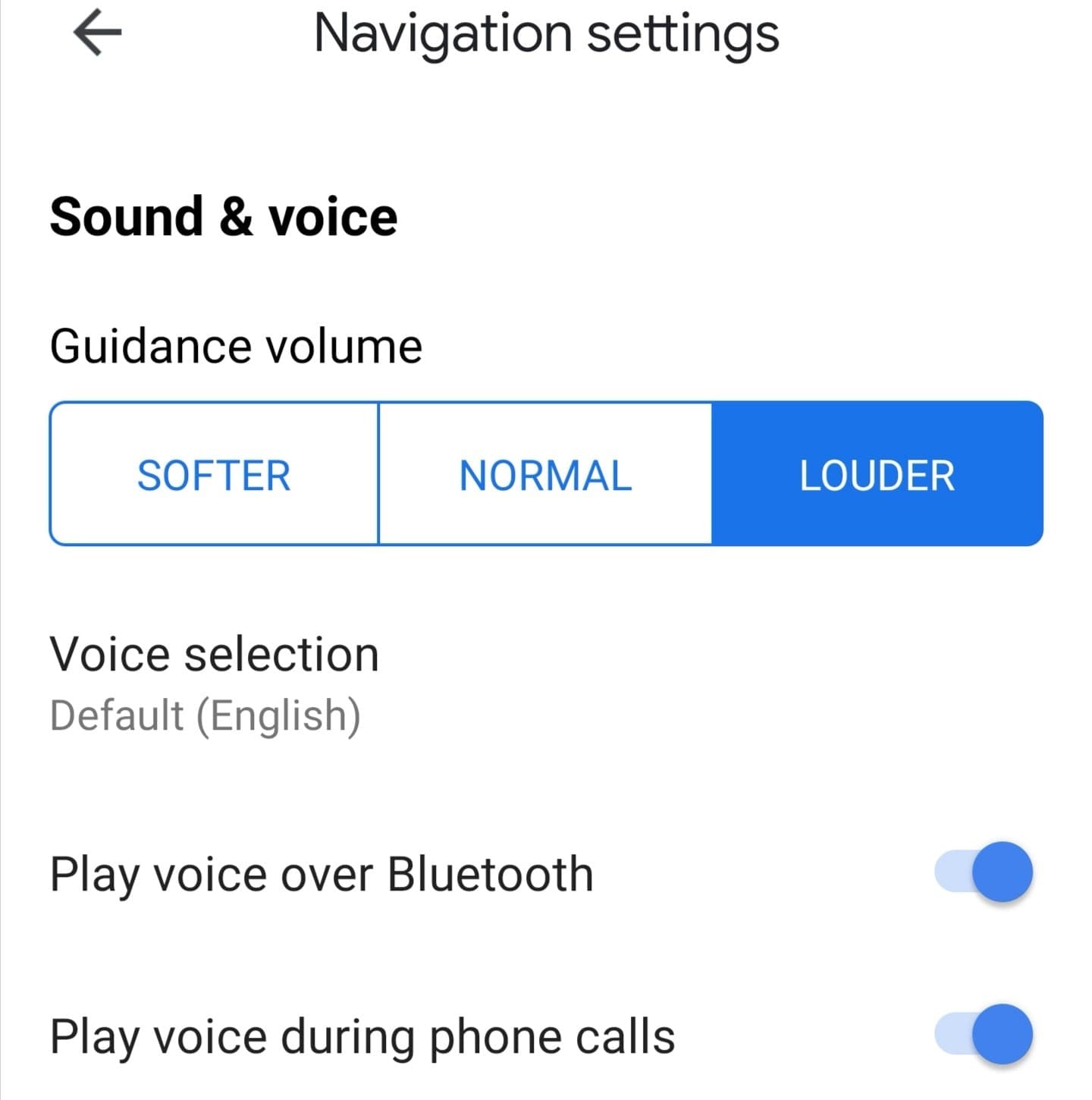 google maps sound and voice settings