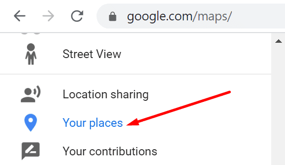 google maps your places