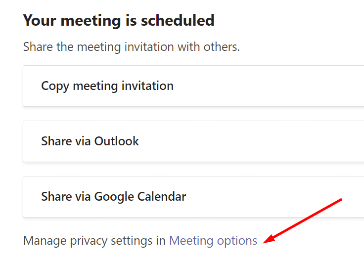 meeting privacy settings microsoft teams