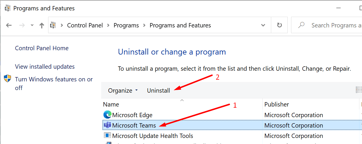 uninstall microsoft teams