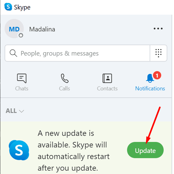 update skype