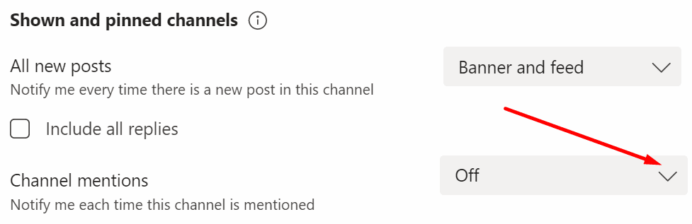 channel mentions notifications ms teams