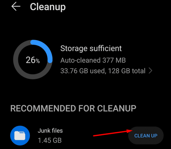 clean junk files android phone