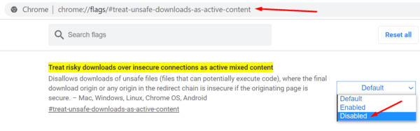 Unsafe Download Button Example Chrome: This File Can't Be Downloaded Securely - Technipages