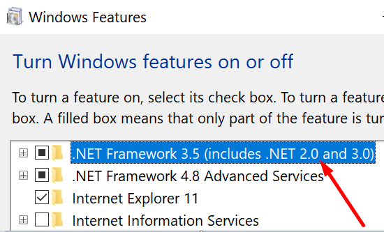 habilitar net framework 3.5