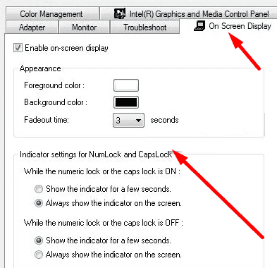 indicator settings for numlock and capslock