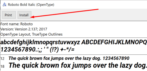 how do i install a ttf font in windows 10