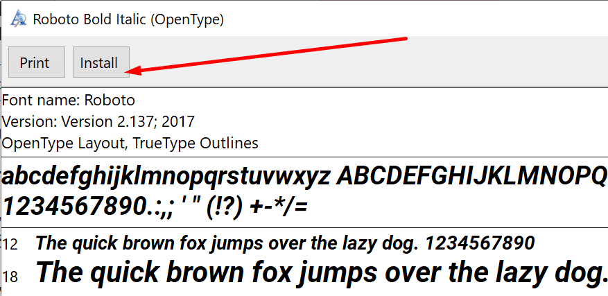 install ttf font windows 10